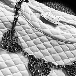 White Diamond Ribbed Sweater